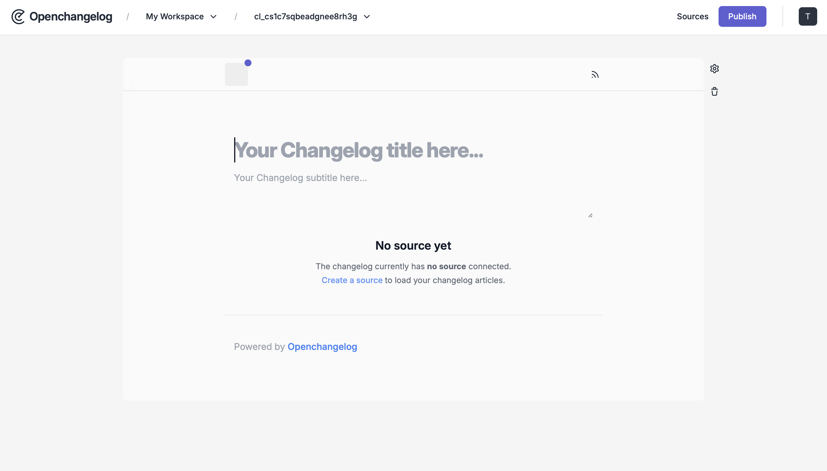 changelog editor to customize title, logo, etc...